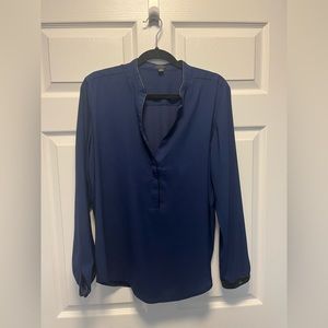 Like New Ann Taylor Blouse with Vegan Leather details| Large